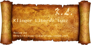 Klinger Liberátusz névjegykártya